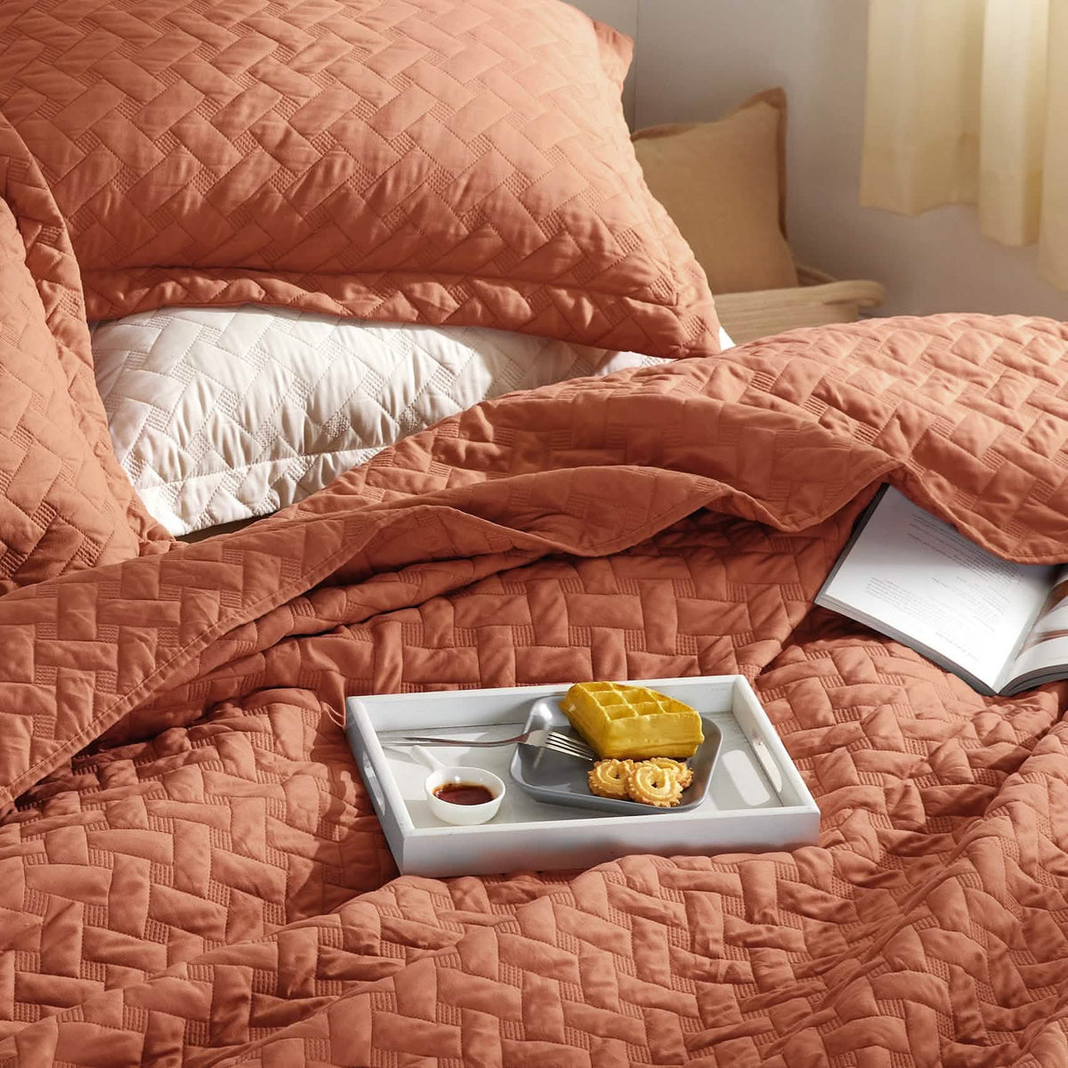Cozy Throw Blanket, Basket weave Quilt Set, Lightweight Design for Living Rooms, Bedrooms and Everyday Lounging, 6 Sizes and 17 Colors image 40
