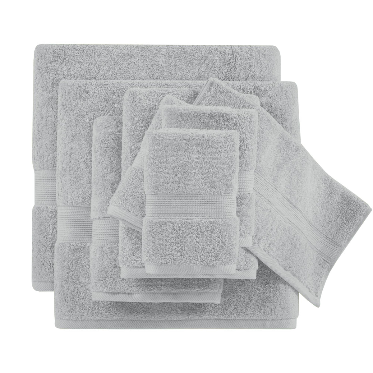 Bath Linen, 800GSM Premium Long Staple Cotton 8 Piece, Machine-Washable Care for Home Bathrooms and Everyday Care, 26 Color Options image 41