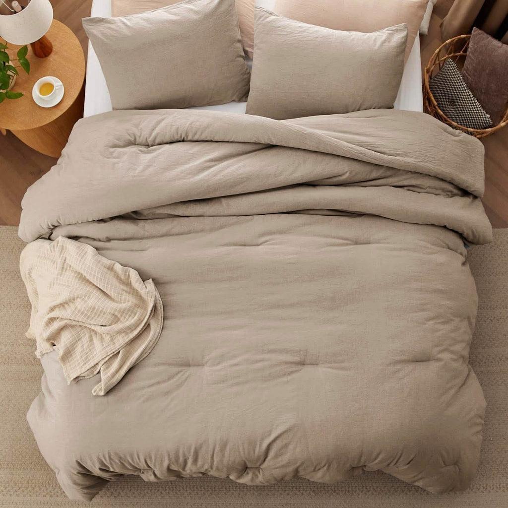 Bed Comforter, Prewashed Cotton Set for Year-Round Bedroom Comfort and Restful Sleep, 5 Sizes and 12 Colors image 41