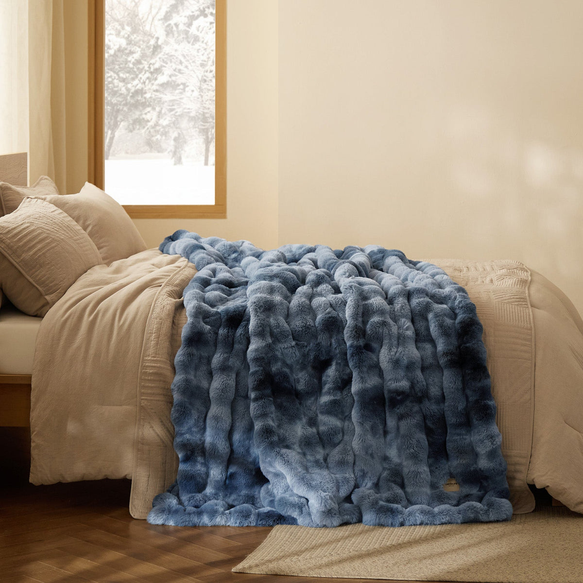 Cozy Throw Blanket, Bubble Faux Fur, Machine-Washable Care for Living Rooms, Bedrooms and Everyday Lounging, 3 Sizes and 11 Colors image 41