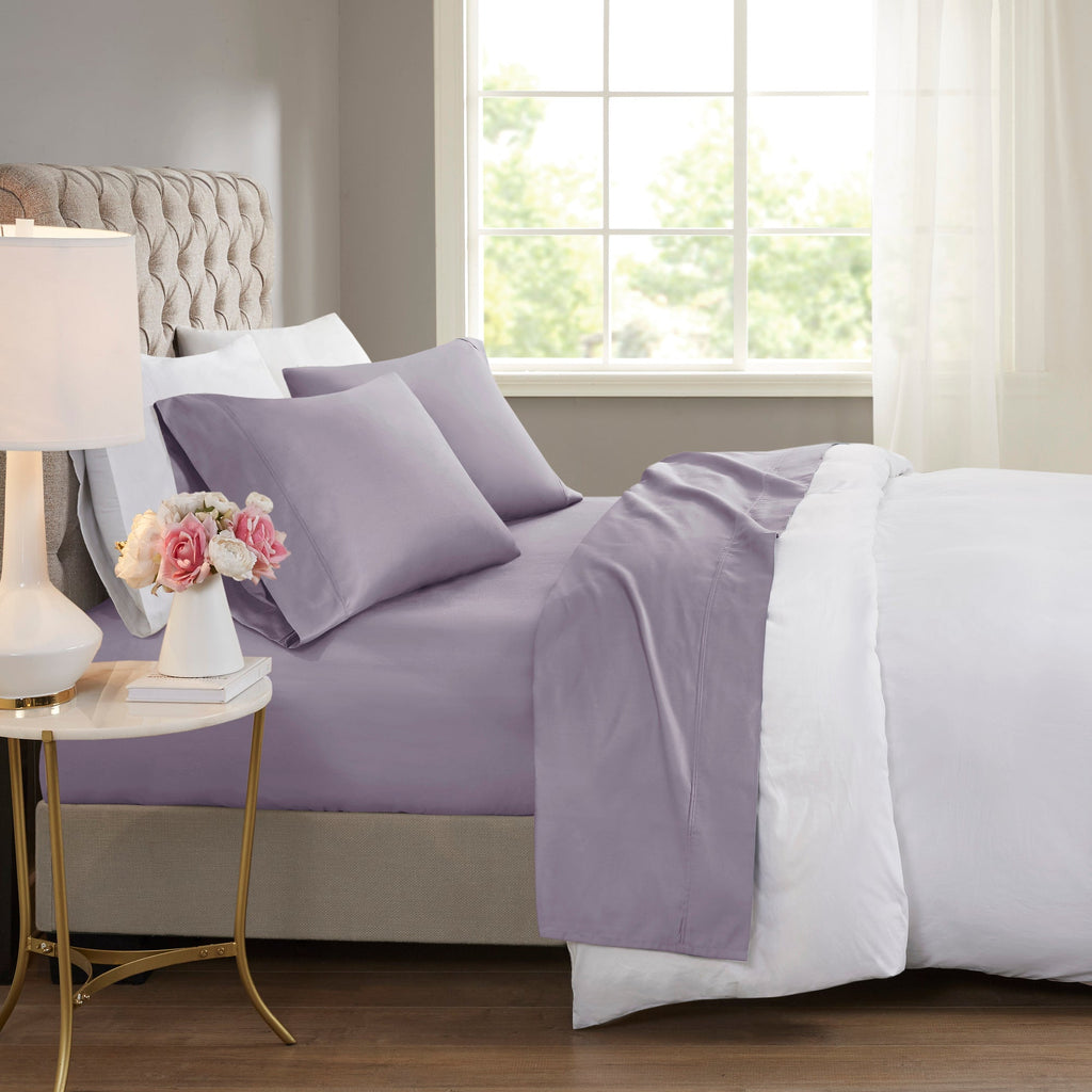 Bed Sheet Set, 600 Thread Count Cooling Cotton Blend 4 Piece, Machine-Washable Care for Everyday Bedroom Comfort and Guest Rooms image 41