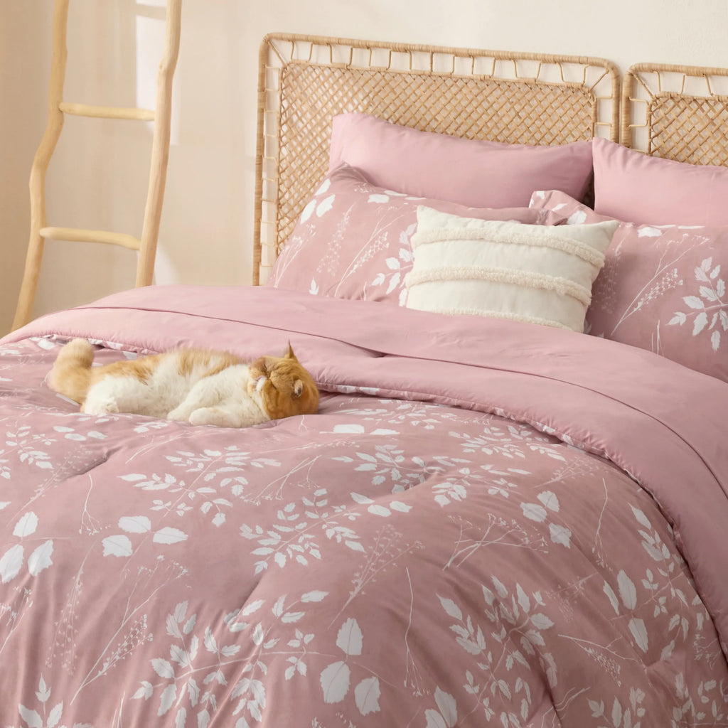 Bed Comforter, Elegant Floral Sets for Everyday Bedding and Comfortable Sleep, 4 Sizes and 15 Colors image 41