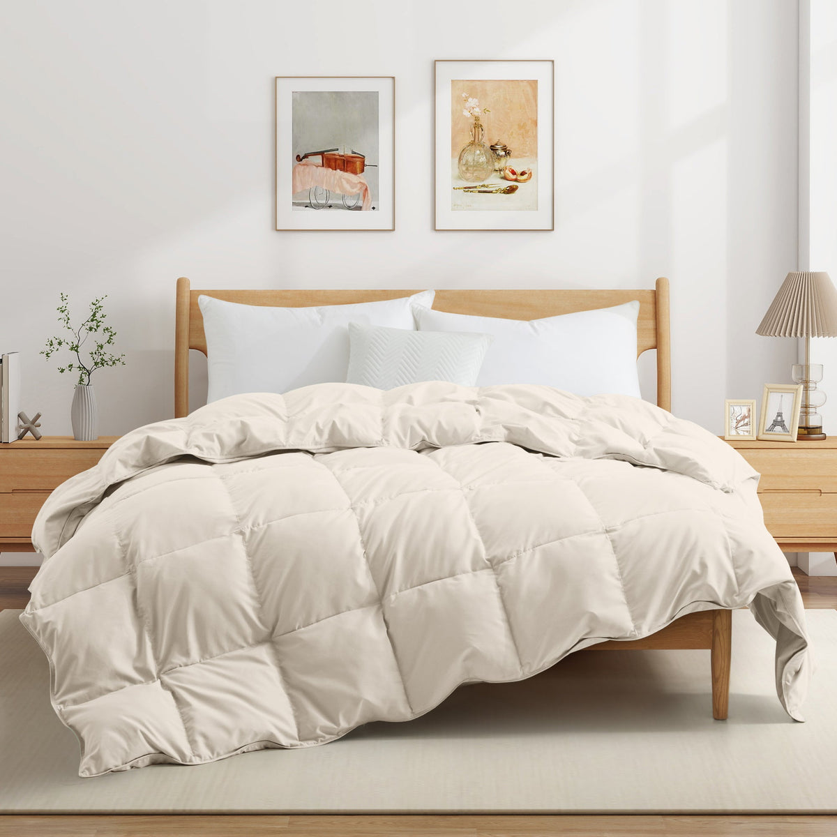 Down & Feather Comforter, Goose, Lightweight Design, Machine-Washable Care for Everyday Bedding and Comfortable Sleep, 4 Sizes and 8 Colors image 41