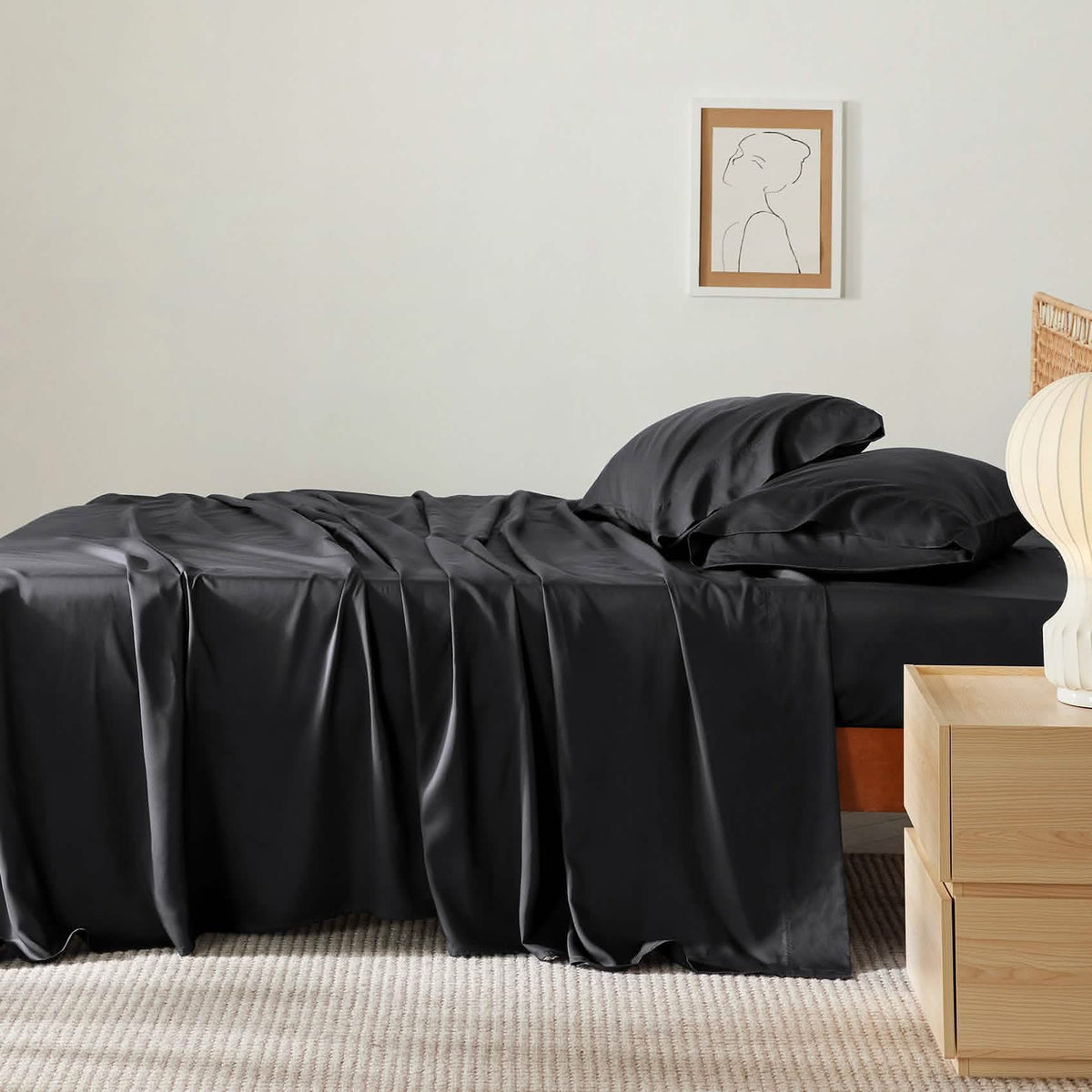 Bed Sheet Set, Rayon Derived from Bamboo, Cooling Comfort, Breathable Construction for Everyday Bedroom Comfort and Guest Rooms image 42