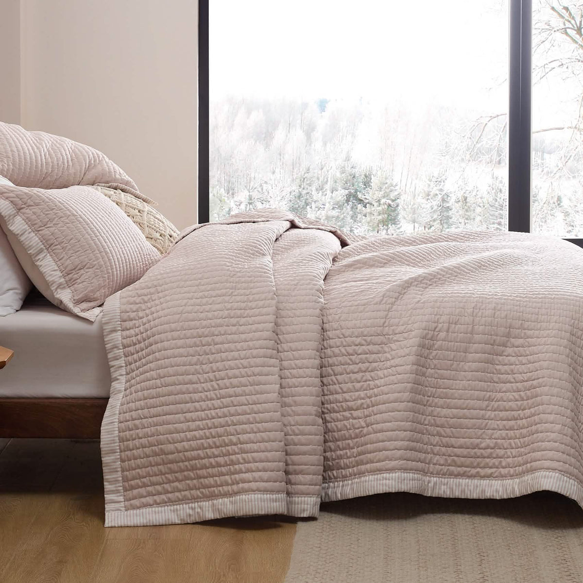 Cozy Throw Blanket, Corduroy Pattern Quilt Set, Breathable Construction for Living Rooms, Bedrooms and Everyday Lounging image 42