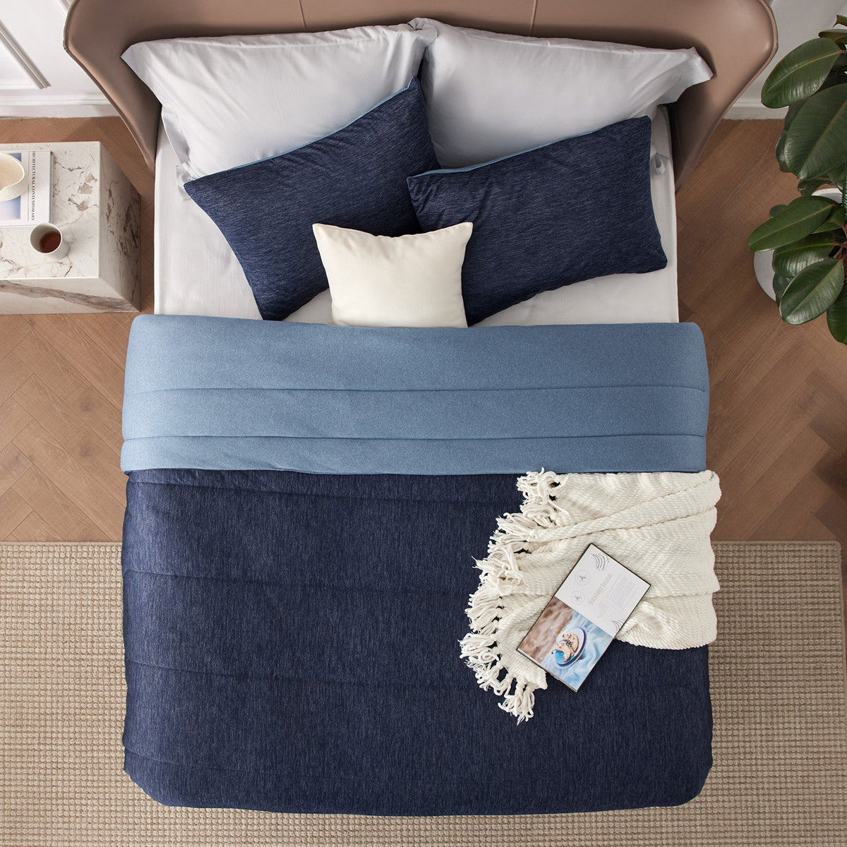 Bed Comforter, Reversible Warm and Cooling Set, Breathable Construction for Year-Round Bedroom Comfort and Restful Sleep image 42