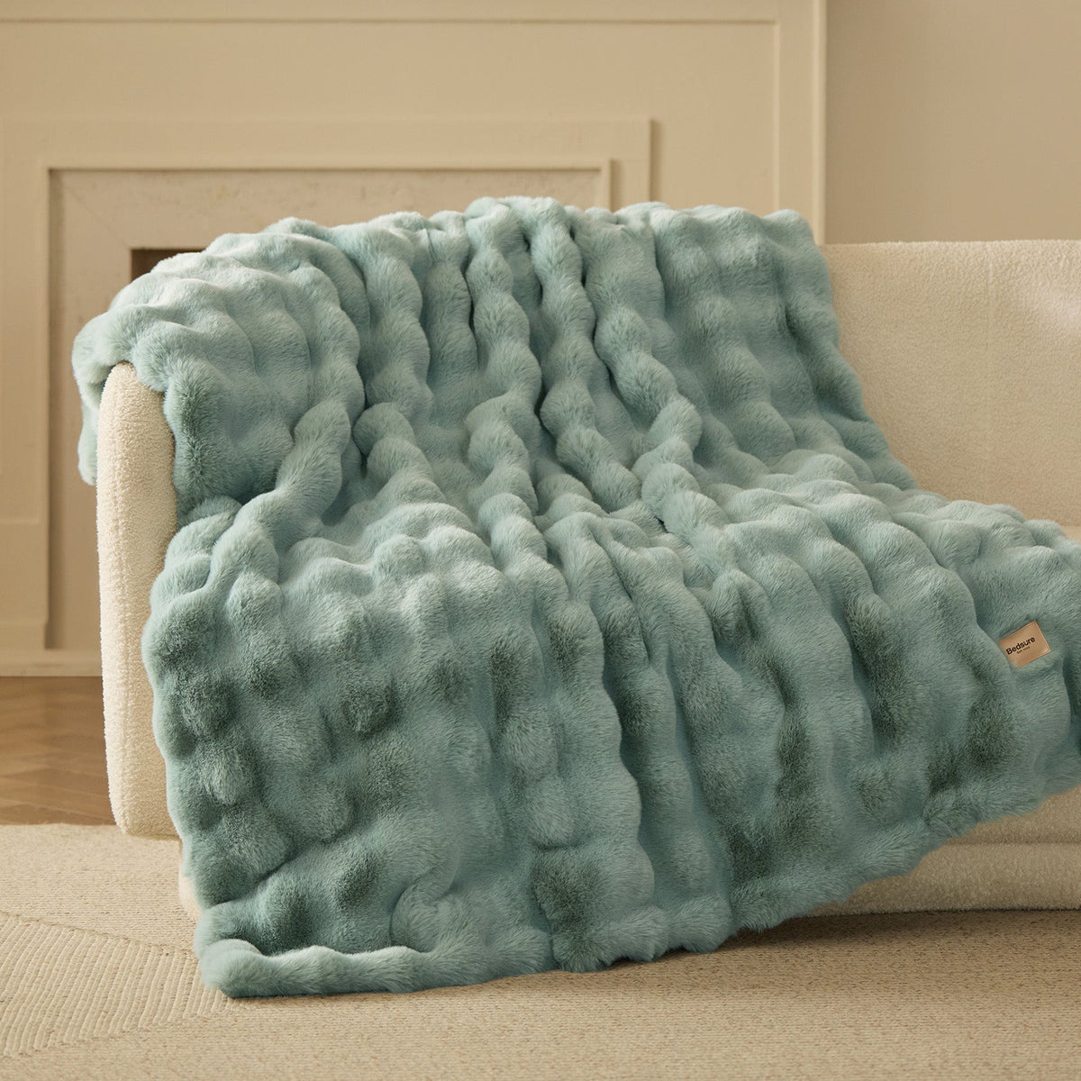 Cozy Throw Blanket, Bubble Faux Fur, Machine-Washable Care for Living Rooms, Bedrooms and Everyday Lounging, 3 Sizes and 11 Colors image 43