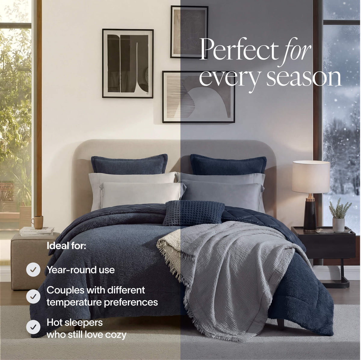Bed Comforter, Snug, Machine-Washable Care for Year-Round Bedroom Comfort and Restful Sleep, 3 Sizes and 13 Colors image 43