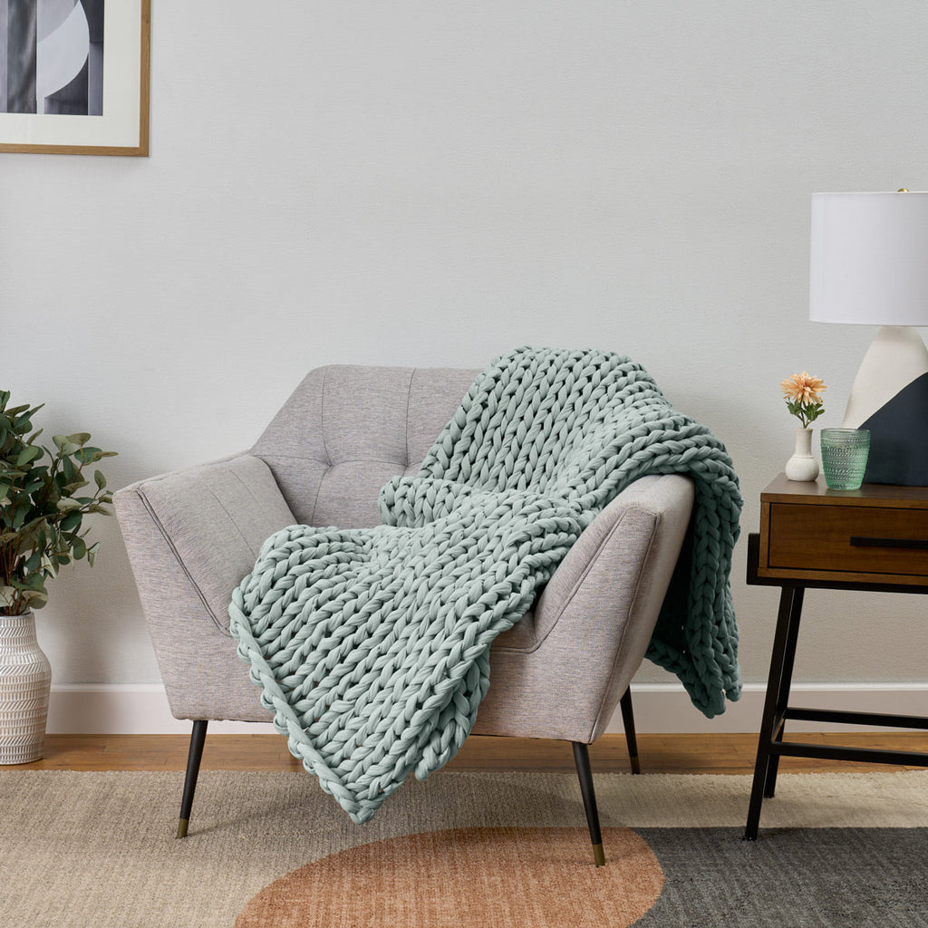 Cozy Throw Blanket, Cotton Weighted for Sofas, Beds and Relaxing at Home, 32 Color Options image 44