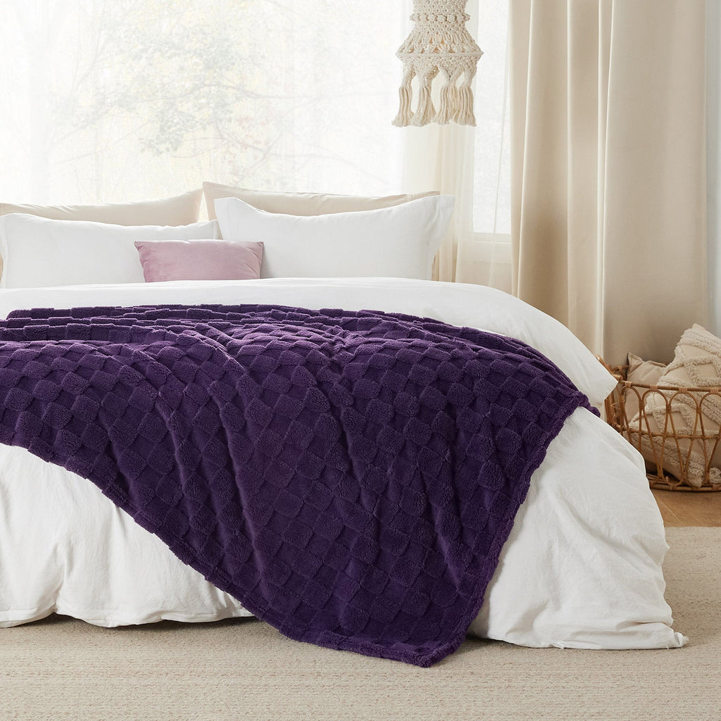 Cozy Throw Blanket, Jacquard Shaggy Sherpa for Living Rooms, Bedrooms and Everyday Lounging, 4 Sizes and 19 Colors image 44
