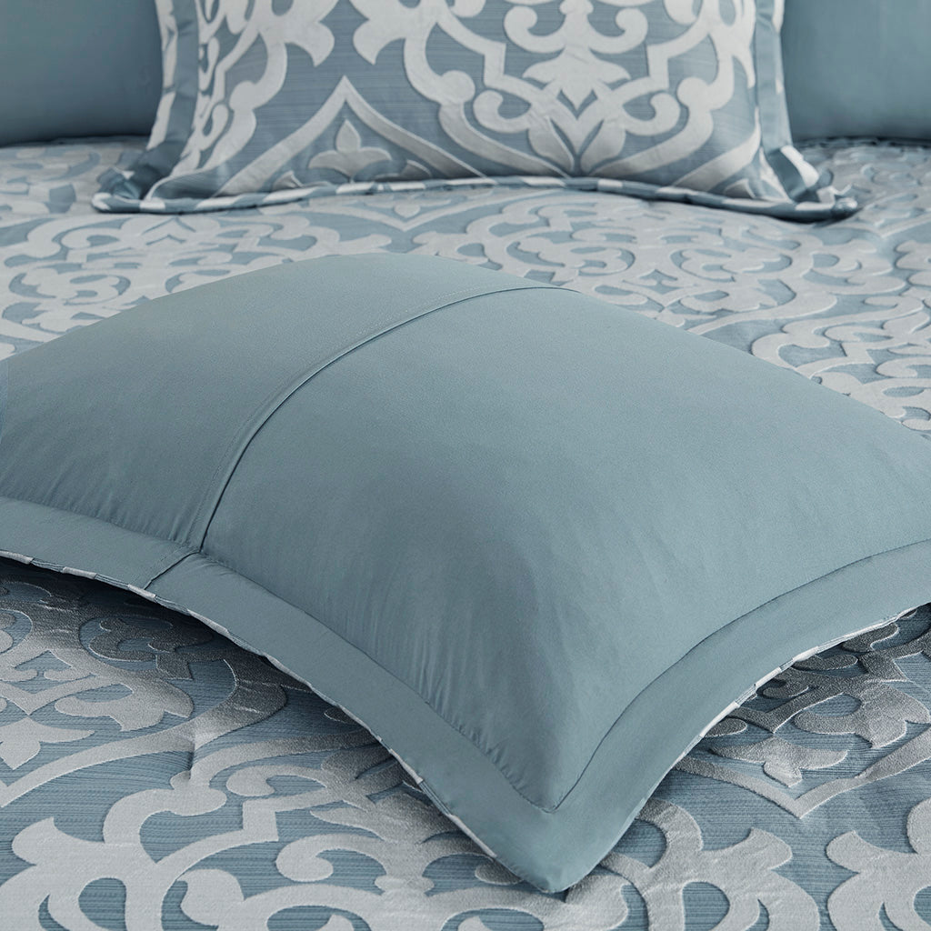 Bed Comforter, Odette 8 Piece Jacquard Set, Machine-Washable Care, Hypoallergenic Comfort for Year-Round Bedroom Comfort and Restful Sleep image 44