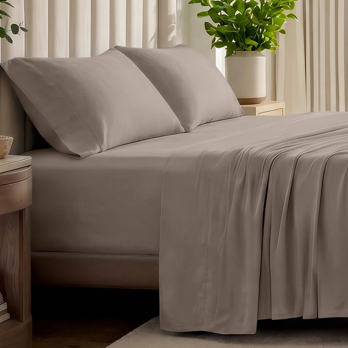Bed Sheet Set, Organic Cotton Jersey for Master Bedrooms, Guest Beds and Daily Use, 6 Sizes and 9 Colors image 44