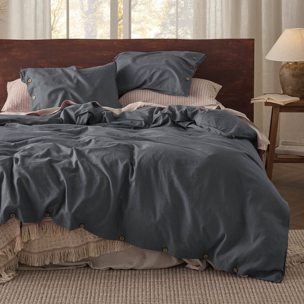 Duvet Cover Set, Cotton Linen Hybrid, Lightweight Design, Breathable Construction for Bedroom Bedding Refresh and Everyday Comfort image 44