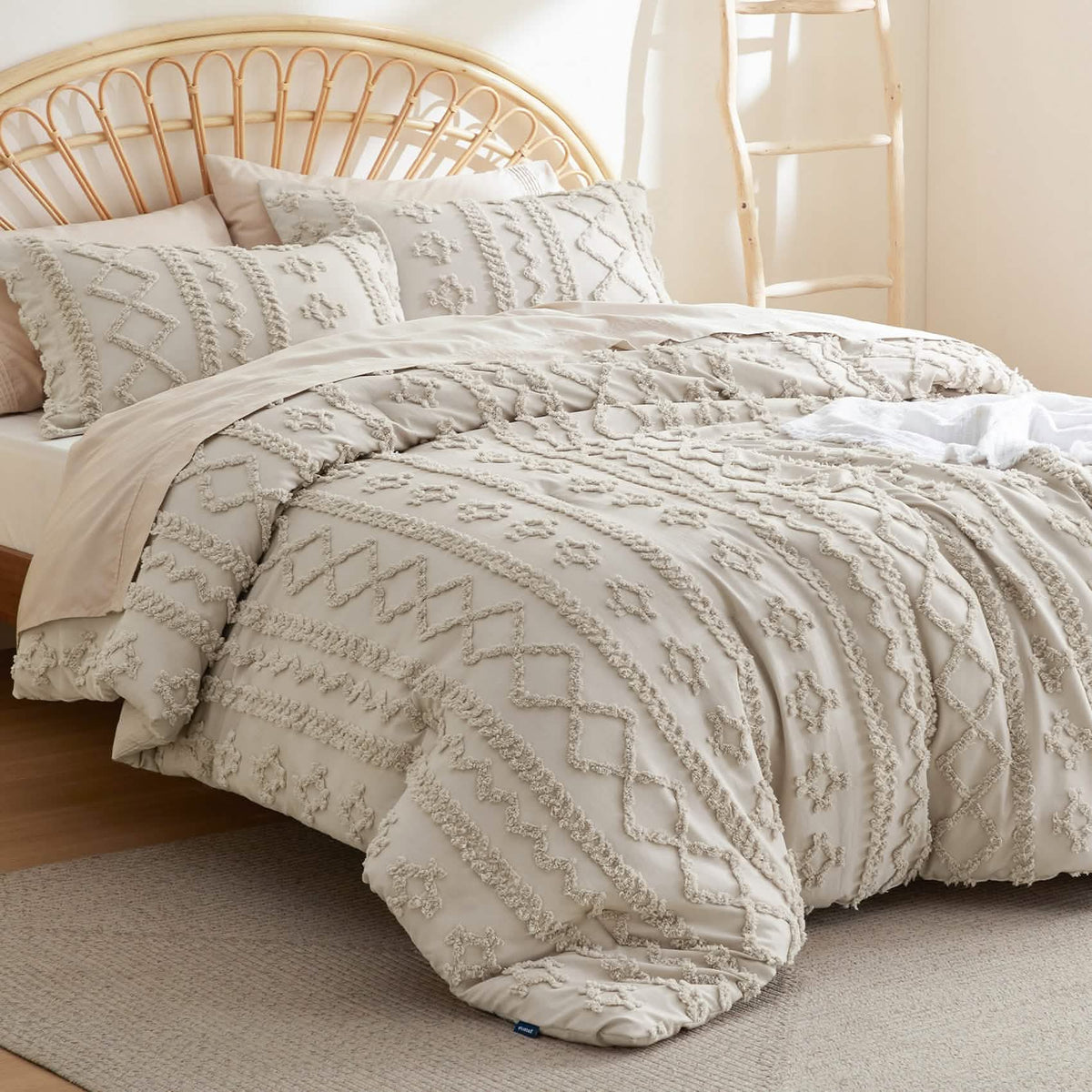 Bed Comforter, Boho Deluxe Embroidery Set, Breathable Construction, Machine-Washable Care for Everyday Bedding and Comfortable Sleep image 44