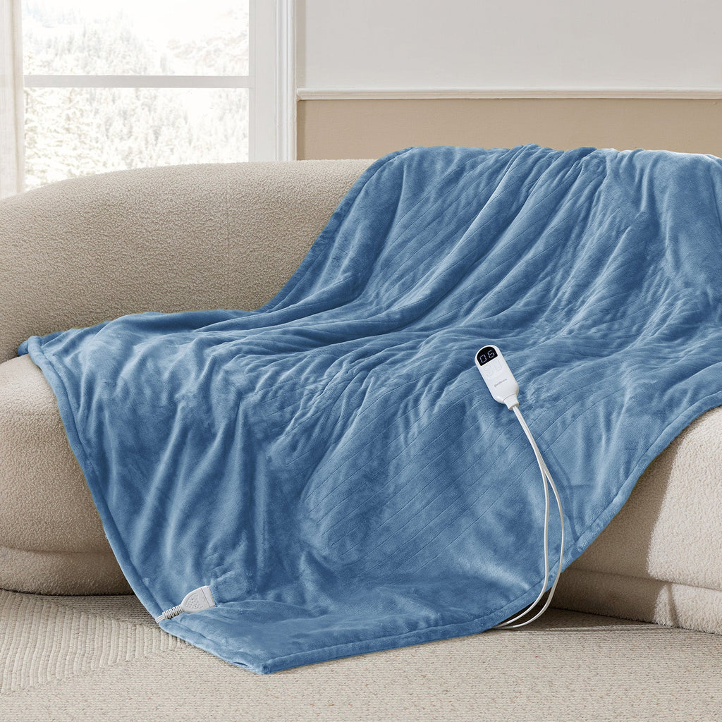 Cozy Throw Blanket, Solid Flannel Heated for Sofas, Beds and Relaxing at Home, 5 Sizes and 11 Colors image 44
