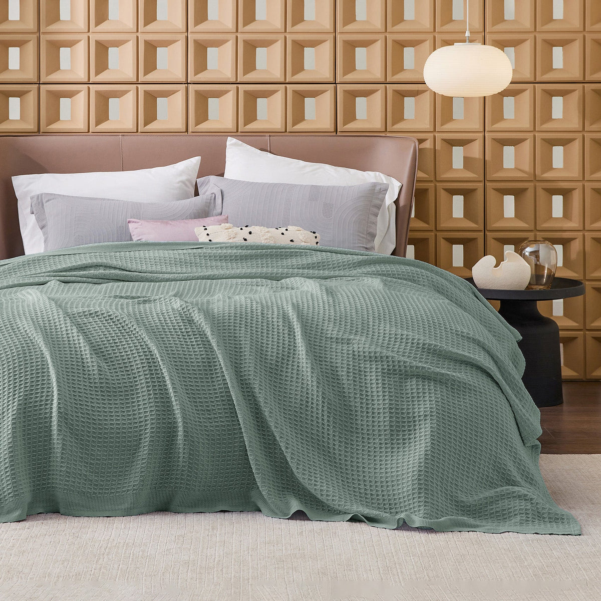 Cozy Throw Blanket, Cotton Waffle Weave, Lightweight Design, Breathable Construction for Living Rooms, Bedrooms and Everyday Lounging image 44