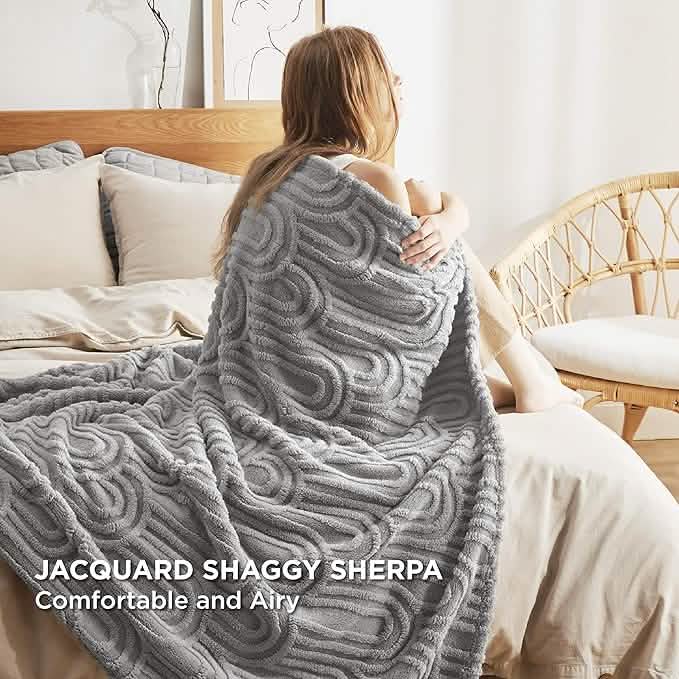 Cozy Throw Blanket, Arch Shaggy Sherpa Fleece, Lightweight Design, Machine-Washable Care for Living Rooms, Bedrooms and Everyday Lounging image 44