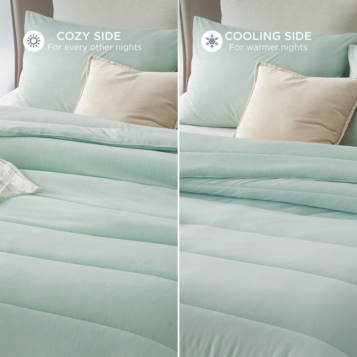 Bed Comforter, Reversible Warm and Cooling Set, Breathable Construction for Year-Round Bedroom Comfort and Restful Sleep image 45