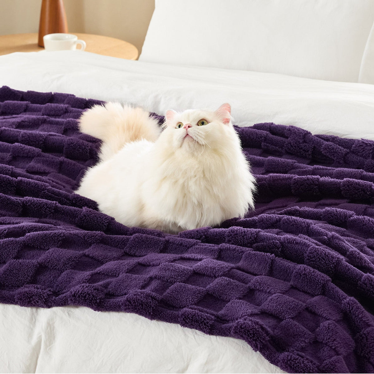 Cozy Throw Blanket, Jacquard Shaggy Sherpa for Living Rooms, Bedrooms and Everyday Lounging, 4 Sizes and 19 Colors image 45