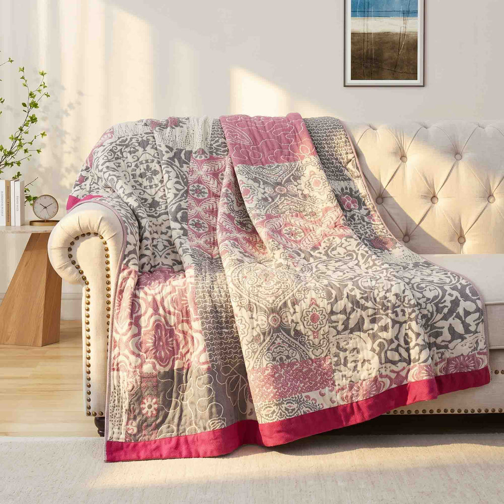 Cozy Throw Blanket, Boho Cotton, Machine-Washable Care for Living Rooms, Bedrooms and Everyday Lounging, 12 Color Options image 45