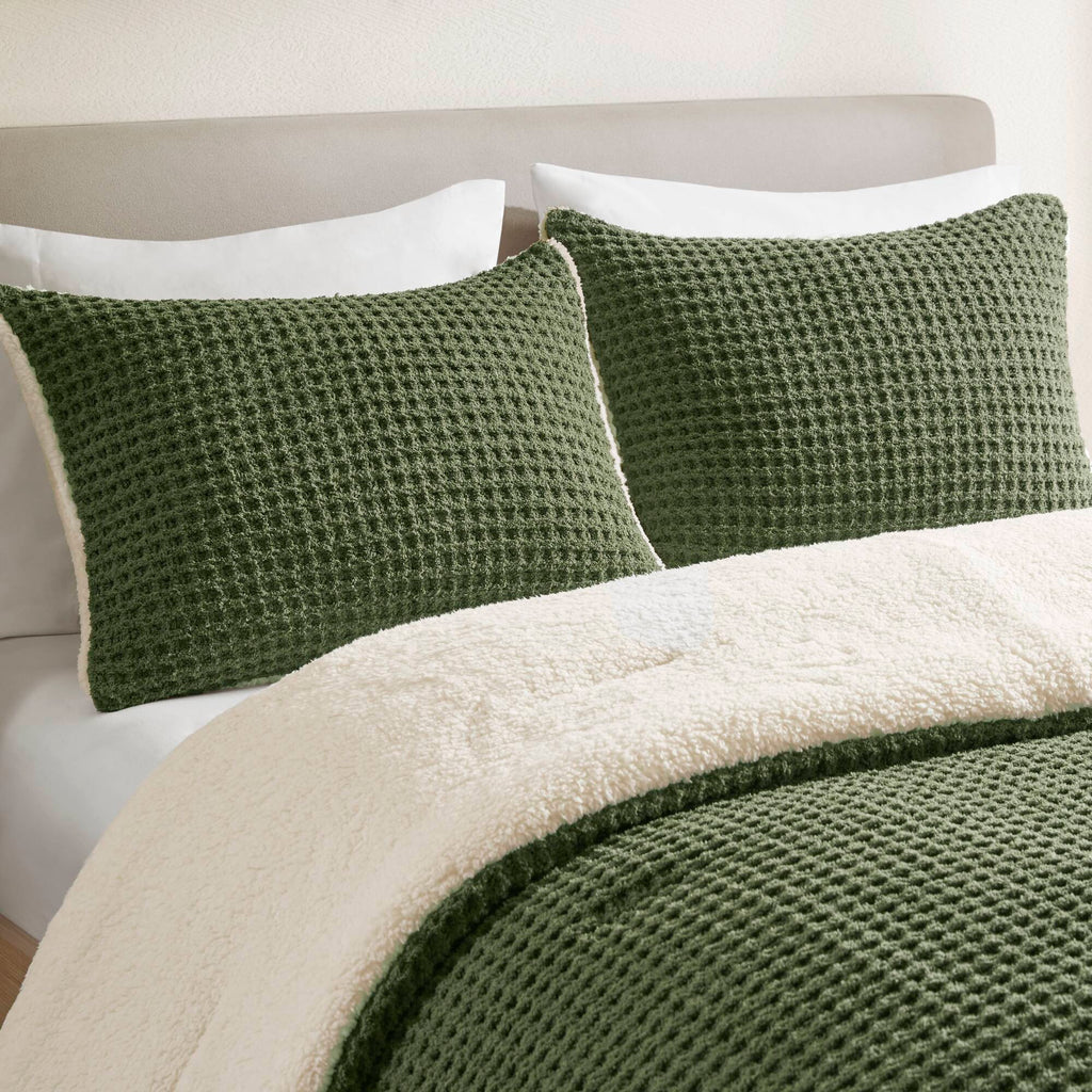 Bed Comforter, Riordan Waffle Knit Chenille Set, Machine-Washable Care for Everyday Bedding and Comfortable Sleep, 3 Sizes and 4 Colors image 45