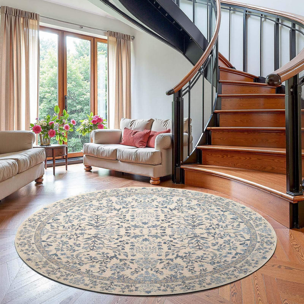 Area Rug, Vintage Foliage Floral, Lightweight Design, Non-Slip Design for Hallways, Dining Spaces and Home Decor, 19 Sizes and 4 Colors image 45