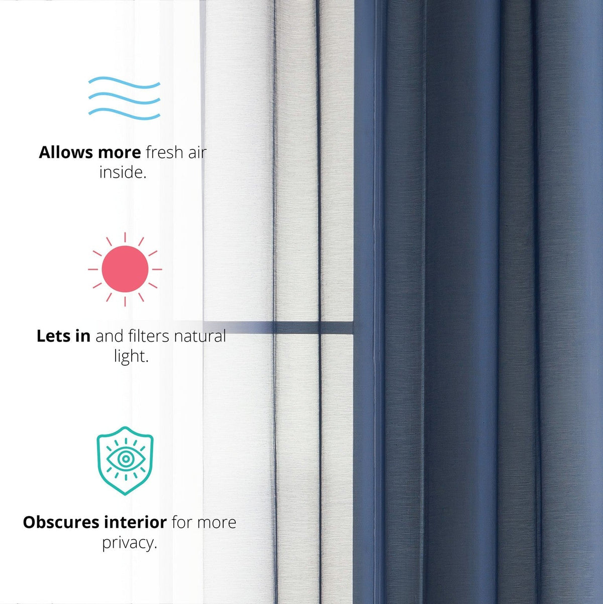 Window Curtain, Victoria Semi Sheer Grommet Panels for Windows, Room Styling and Everyday Privacy, 14 Sizes and 28 Colors image 45