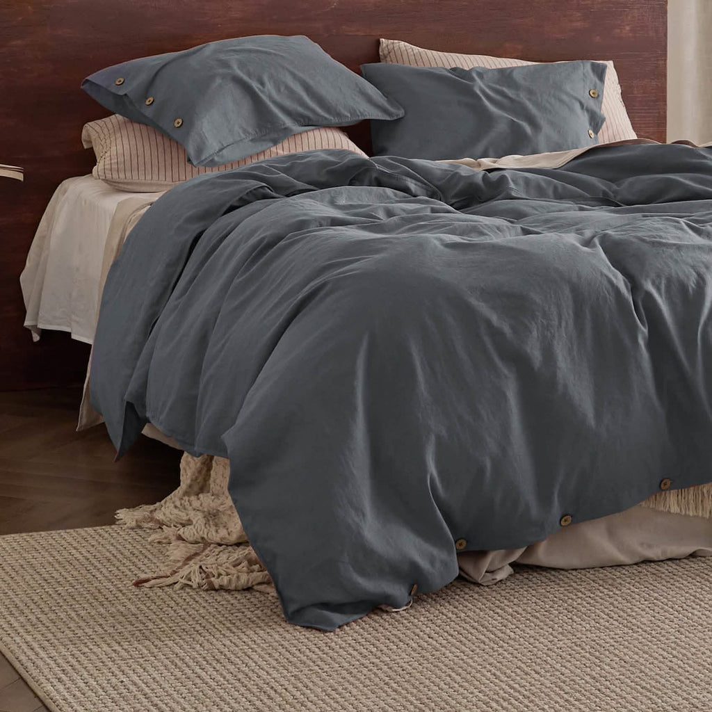 Duvet Cover Set, Cotton Linen Hybrid, Lightweight Design, Breathable Construction for Bedroom Bedding Refresh and Everyday Comfort image 46