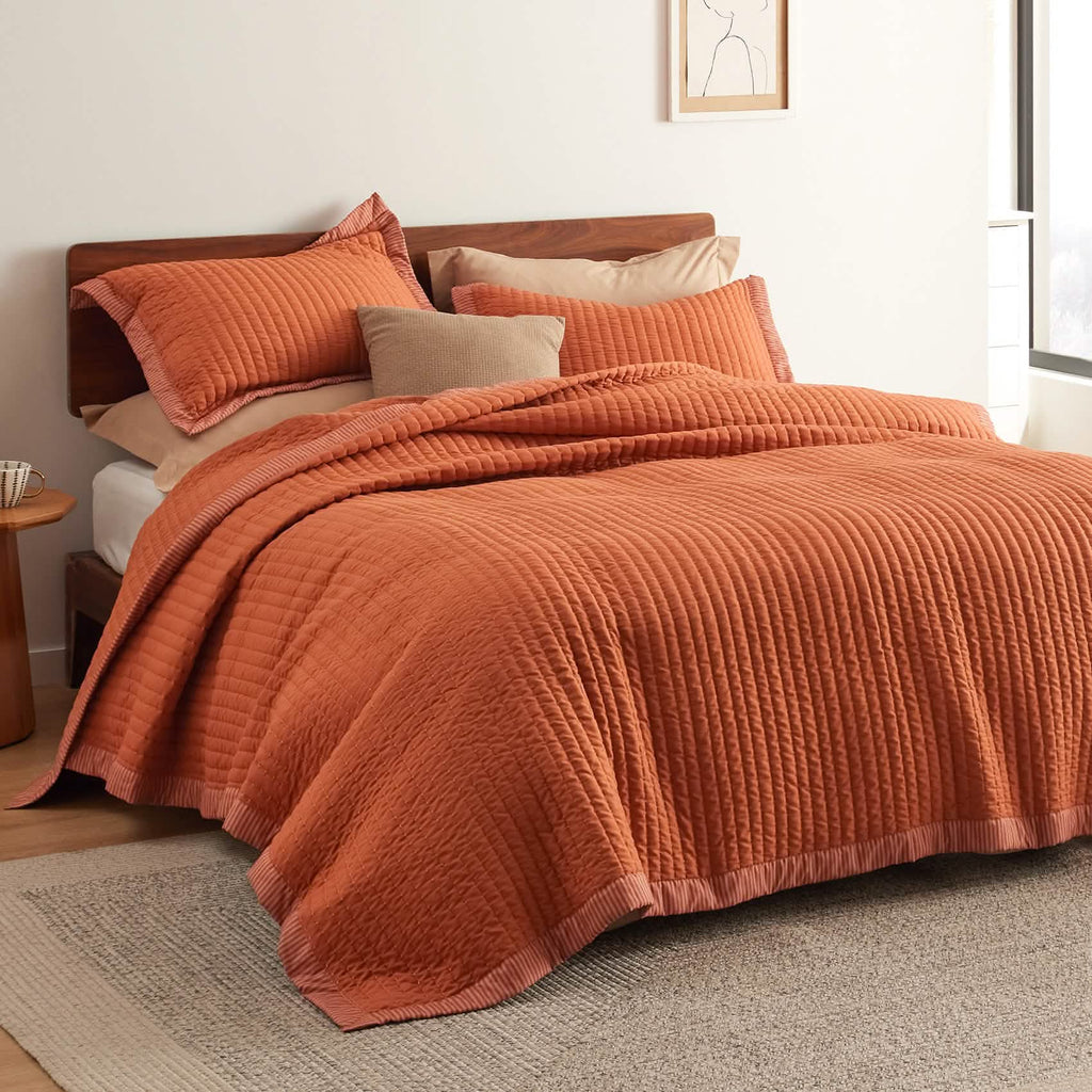 Cozy Throw Blanket, Corduroy Pattern Quilt Set, Breathable Construction for Living Rooms, Bedrooms and Everyday Lounging image 46
