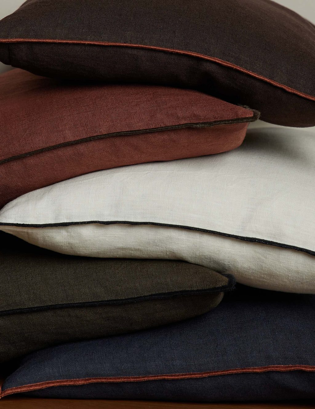 Bed Pillow, Carys Contrast Linen for Everyday Sleep and Guest Room Bedding, 8 Color Options image 46