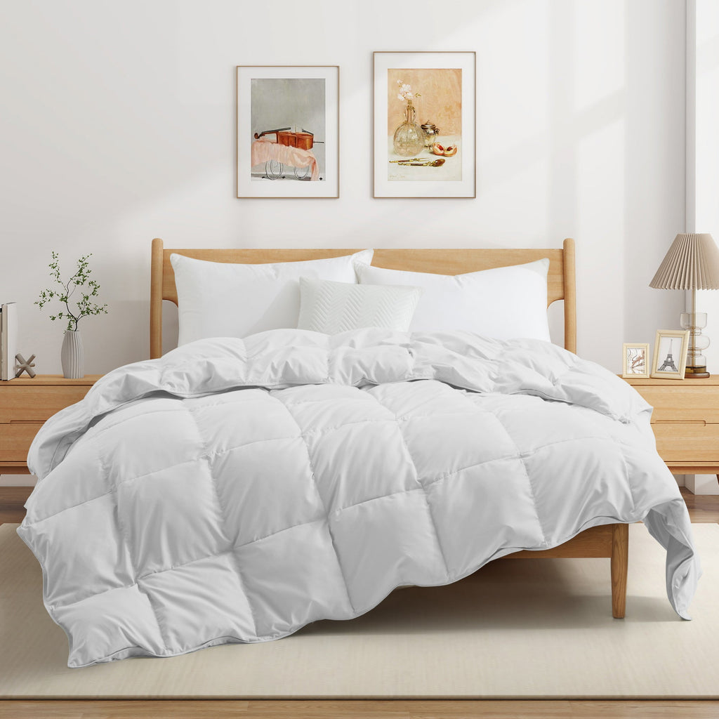 Down & Feather Comforter, Goose, Lightweight Design, Machine-Washable Care for Everyday Bedding and Comfortable Sleep, 4 Sizes and 8 Colors image 46