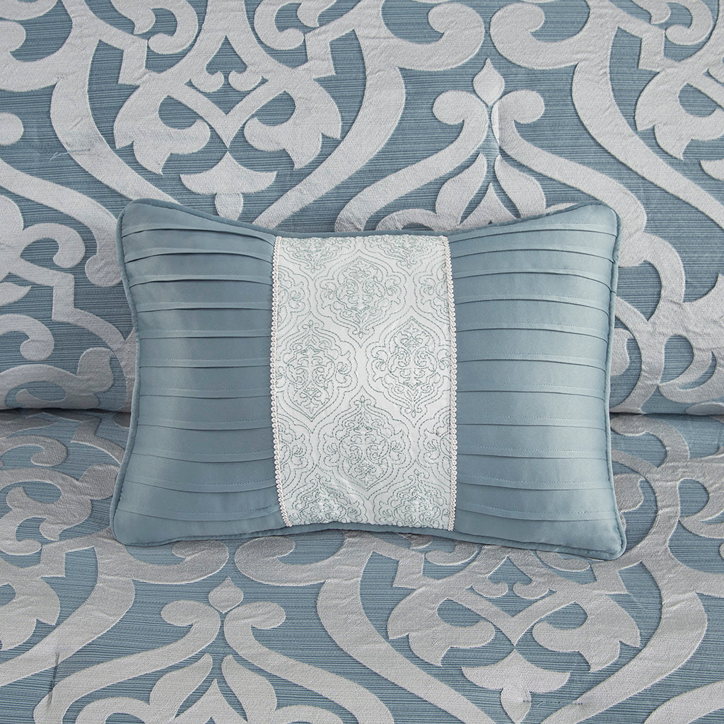 Bed Comforter, Odette 8 Piece Jacquard Set, Machine-Washable Care, Hypoallergenic Comfort for Year-Round Bedroom Comfort and Restful Sleep image 46