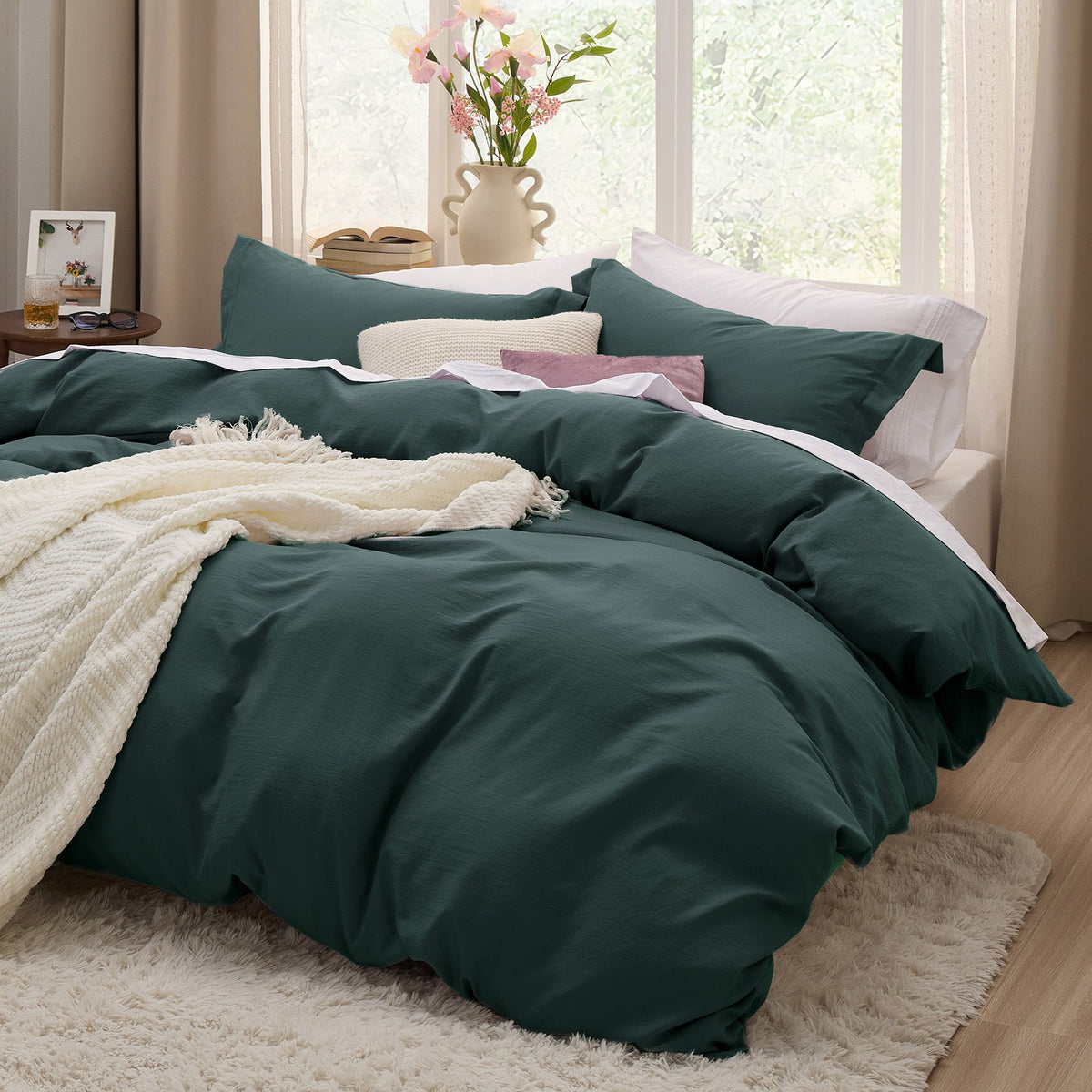 Duvet Cover Set, Ultra Soft Hypoallergenic Microfiber, Lightweight Design for Guest Rooms and Everyday Bedroom Styling image 47
