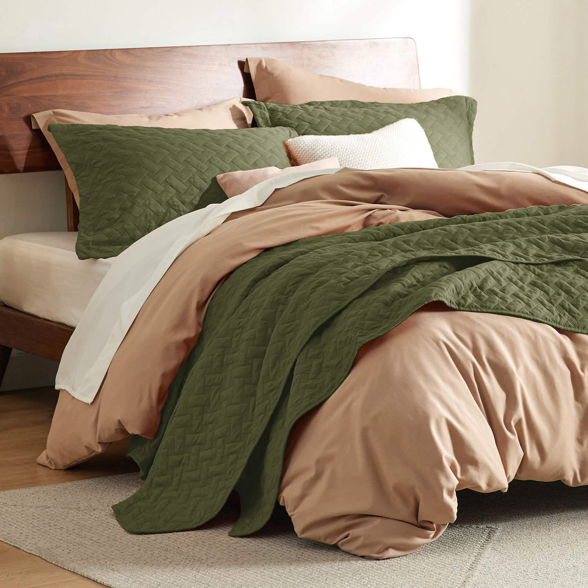 Cozy Throw Blanket, Basket weave Quilt Set, Lightweight Design for Living Rooms, Bedrooms and Everyday Lounging, 6 Sizes and 17 Colors image 47