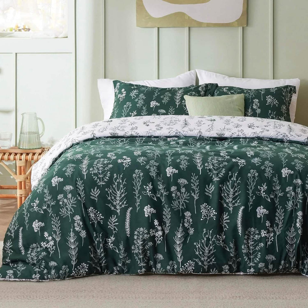 Duvet Cover Set, Reversible Floral Print, Breathable Construction for Bedroom Bedding Refresh and Everyday Comfort, 4 Sizes and 13 Colors image 47