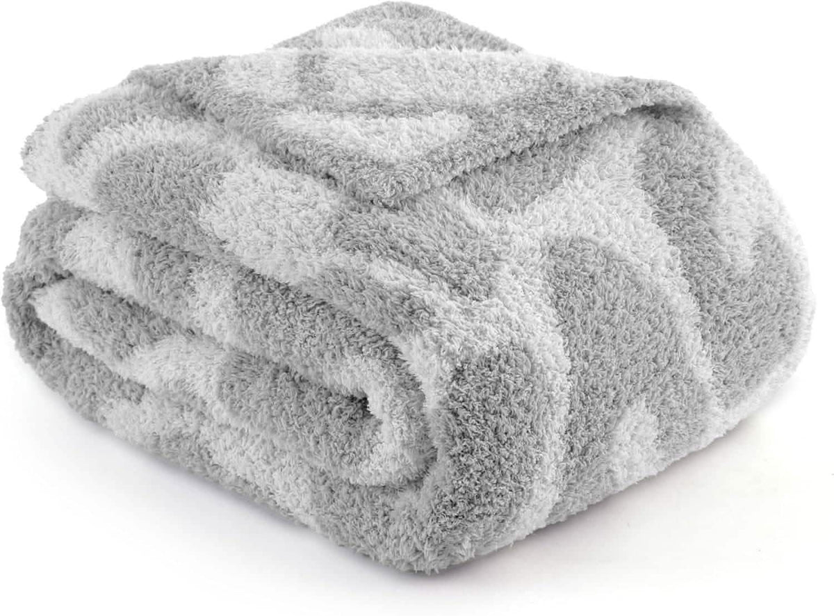 Cozy Throw Blanket, Feather Yarn, Lightweight Design, Machine-Washable Care for Sofas, Beds and Relaxing at Home, 2 Sizes and 12 Colors image 47