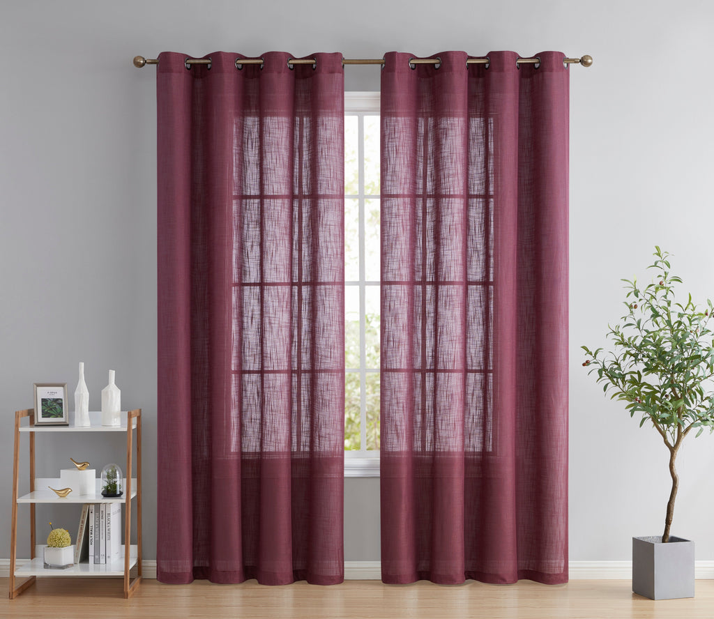 Window Curtain, Privacy Faux Linen Textured Semi Sheer Panels for Windows, Room Styling and Everyday Privacy, 7 Sizes and 14 Colors image 47