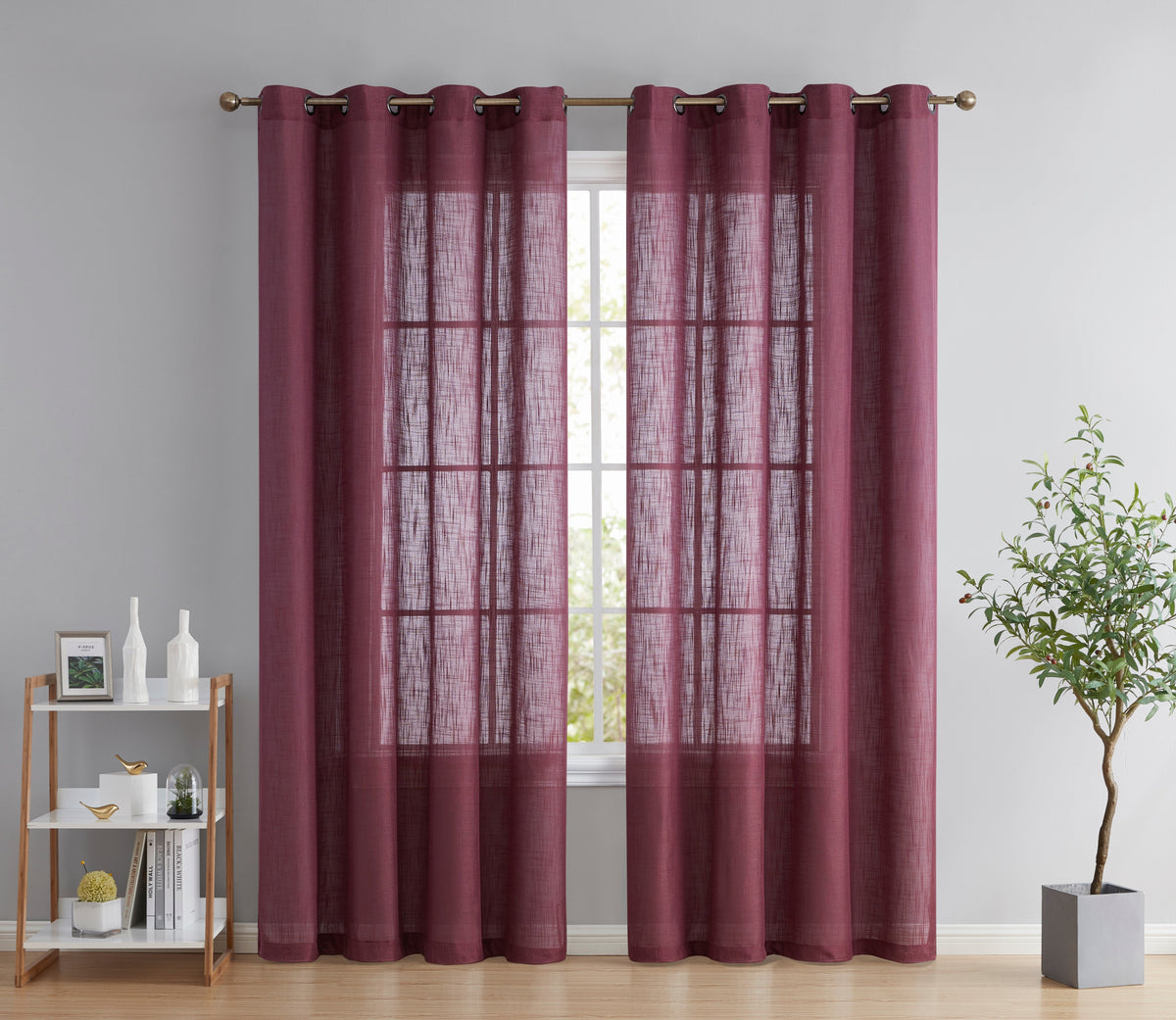 Window Curtain, Privacy Faux Linen Textured Semi Sheer Panels for Windows, Room Styling and Everyday Privacy, 7 Sizes and 14 Colors image 47