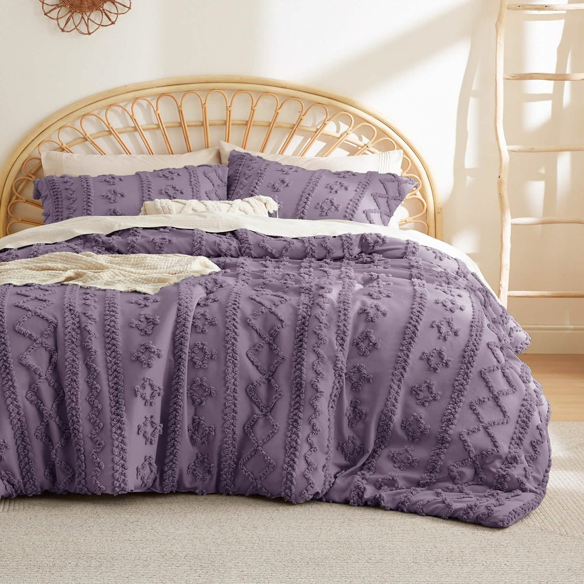 Bed Comforter, Boho Deluxe Embroidery Set, Breathable Construction, Machine-Washable Care for Everyday Bedding and Comfortable Sleep image 47