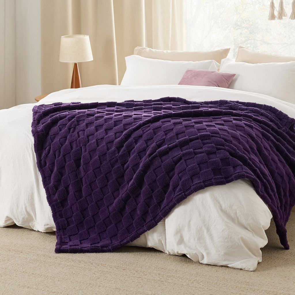 Cozy Throw Blanket, Jacquard Shaggy Sherpa for Living Rooms, Bedrooms and Everyday Lounging, 4 Sizes and 19 Colors image 47