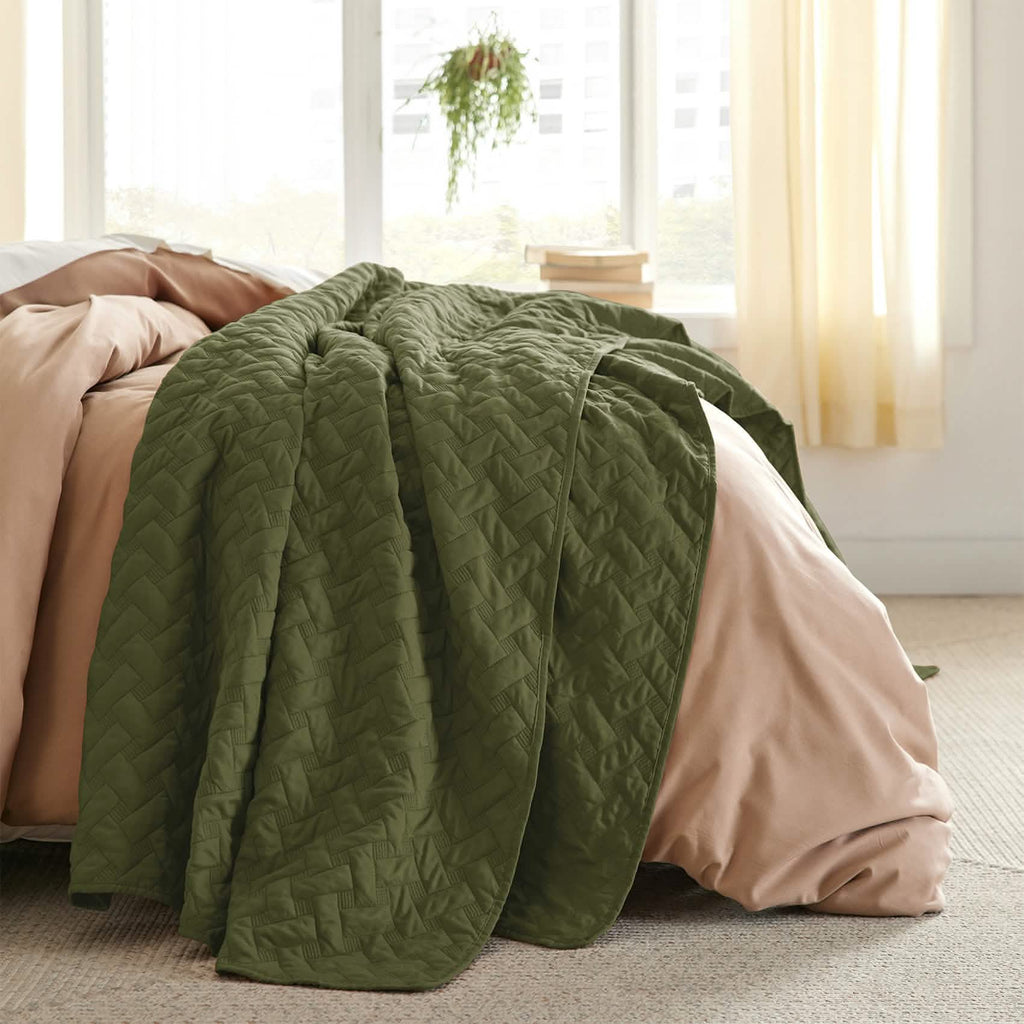 Cozy Throw Blanket, Basket weave Quilt Set, Lightweight Design for Living Rooms, Bedrooms and Everyday Lounging, 6 Sizes and 17 Colors image 48