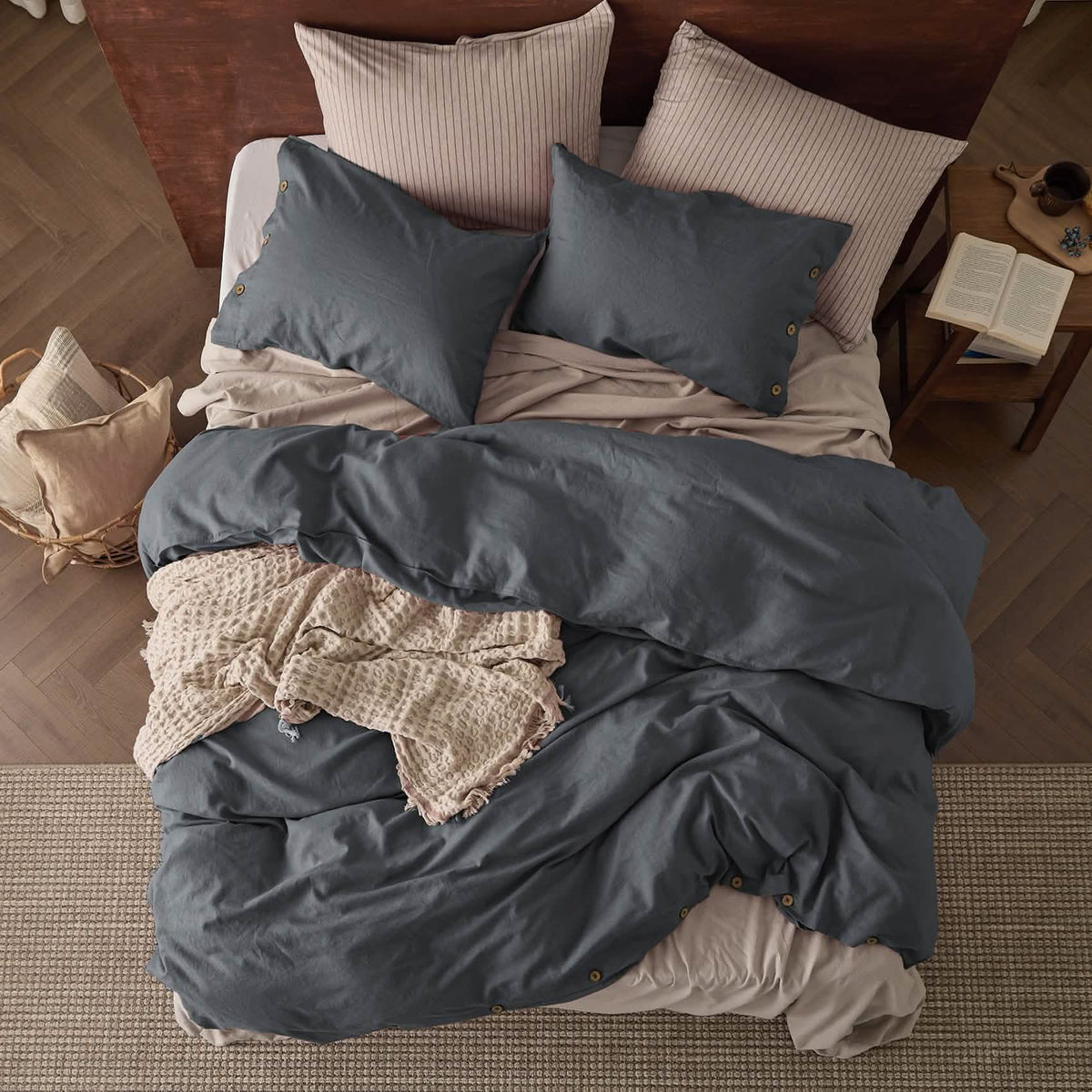 Duvet Cover Set, Cotton Linen Hybrid, Lightweight Design, Breathable Construction for Bedroom Bedding Refresh and Everyday Comfort image 48