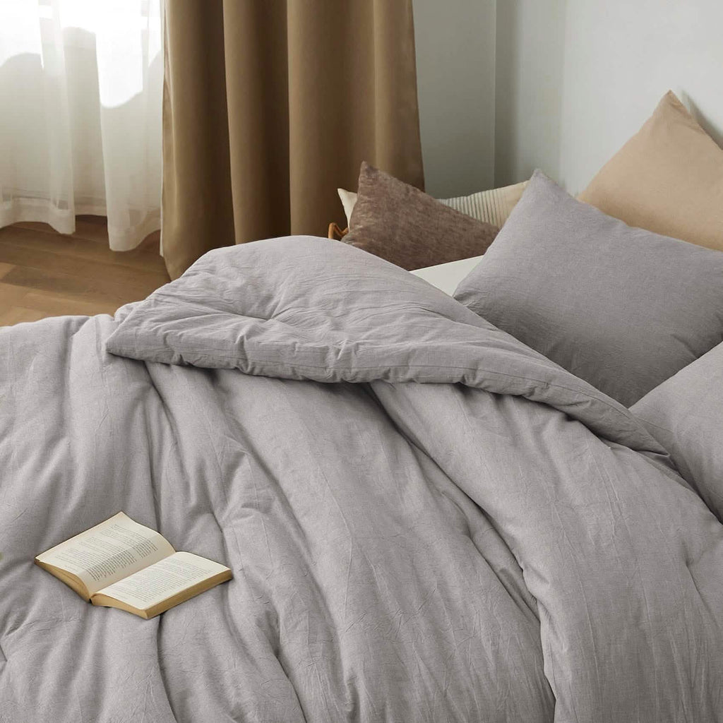 Bed Comforter, Prewashed Cotton Set for Year-Round Bedroom Comfort and Restful Sleep, 5 Sizes and 12 Colors image 48