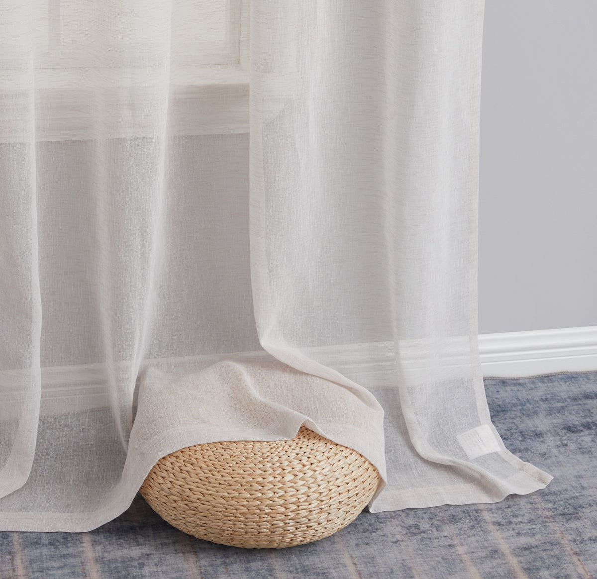 Window Curtain, Penelope Faux Linen Sheer Panels, Lightweight Design for Bedrooms, Living Rooms and Home Privacy, 5 Sizes and 12 Colors image 48