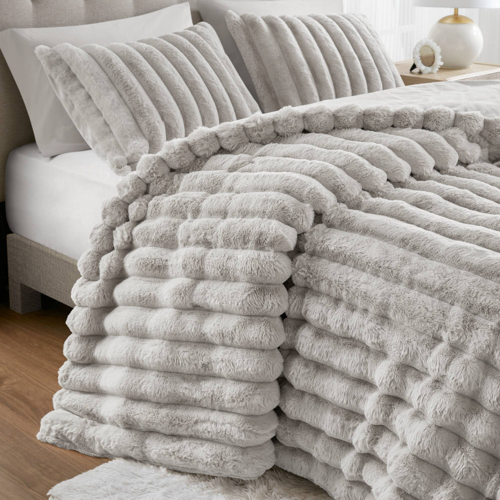 Bed Comforter, Jasmine Ultrasoft Faux Fur Ribbed Set, Lightweight Design for Year-Round Bedroom Comfort and Restful Sleep image 48