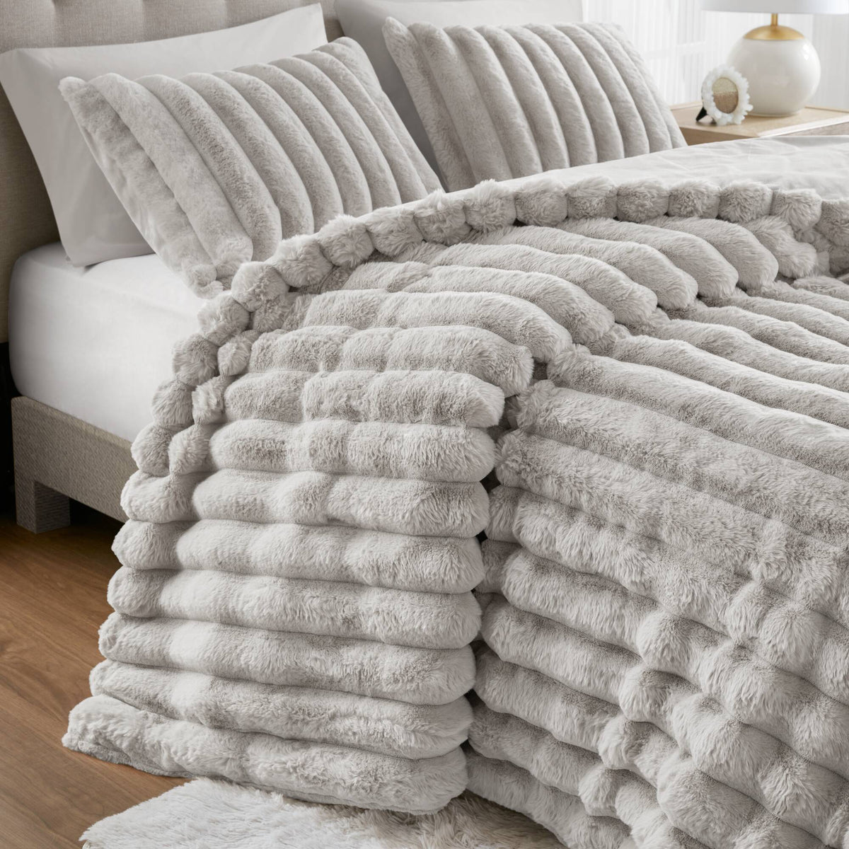 Bed Comforter, Jasmine Ultrasoft Faux Fur Ribbed Set, Lightweight Design for Year-Round Bedroom Comfort and Restful Sleep image 48
