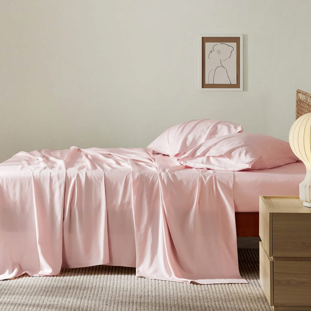 Bed Sheet Set, Rayon Derived from Bamboo, Cooling Comfort, Breathable Construction for Everyday Bedroom Comfort and Guest Rooms image 48