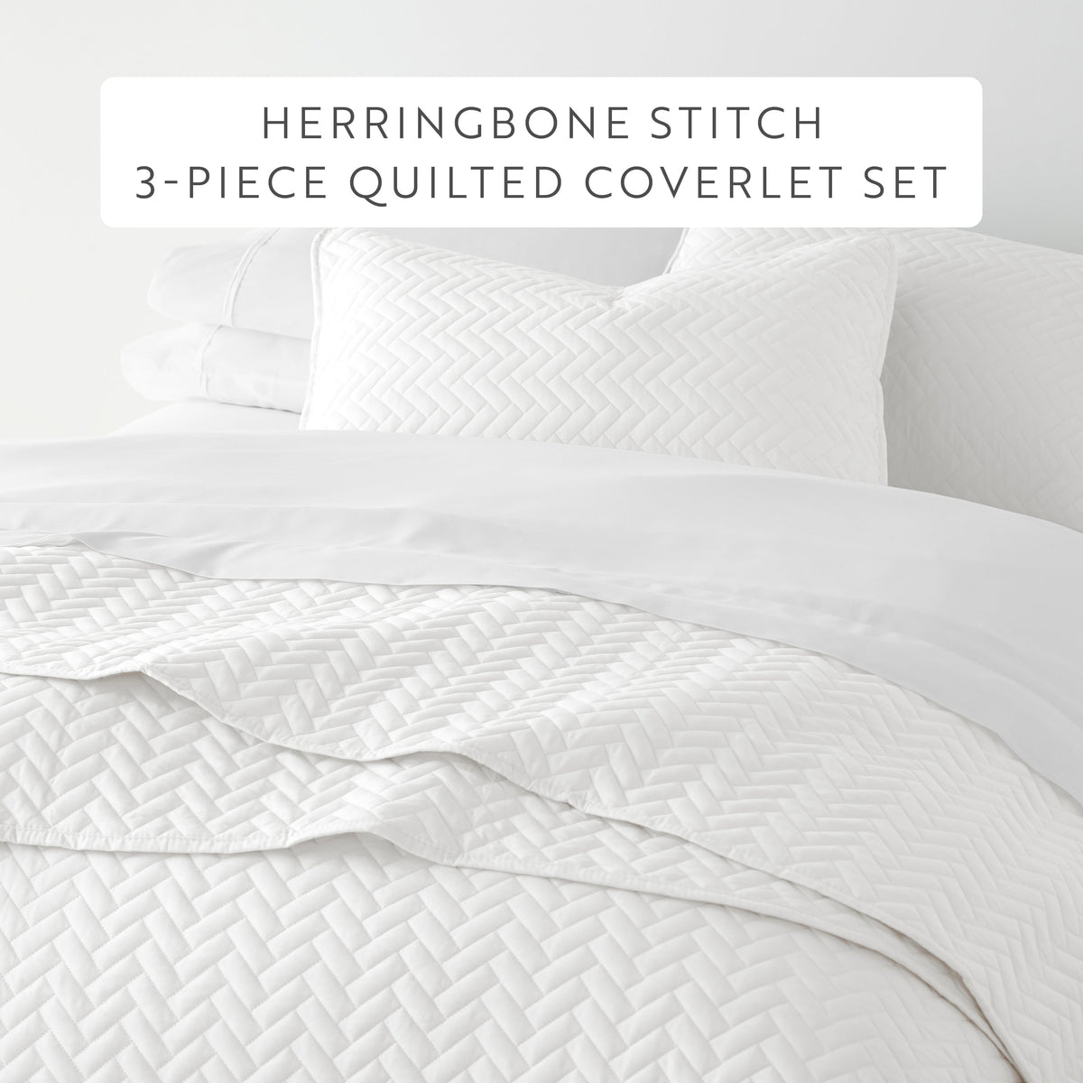 Quilted Coverlet Set, 3 Piece Herringbone for Guest Bedrooms, Layered Beds and Everyday Bedding, 3 Sizes and 6 Colors image 48