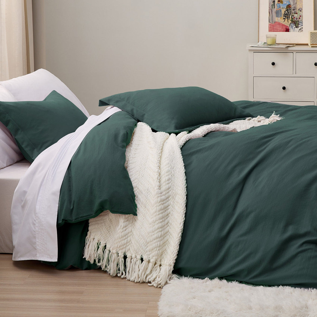 Duvet Cover Set, Ultra Soft Hypoallergenic Microfiber, Lightweight Design for Guest Rooms and Everyday Bedroom Styling image 48