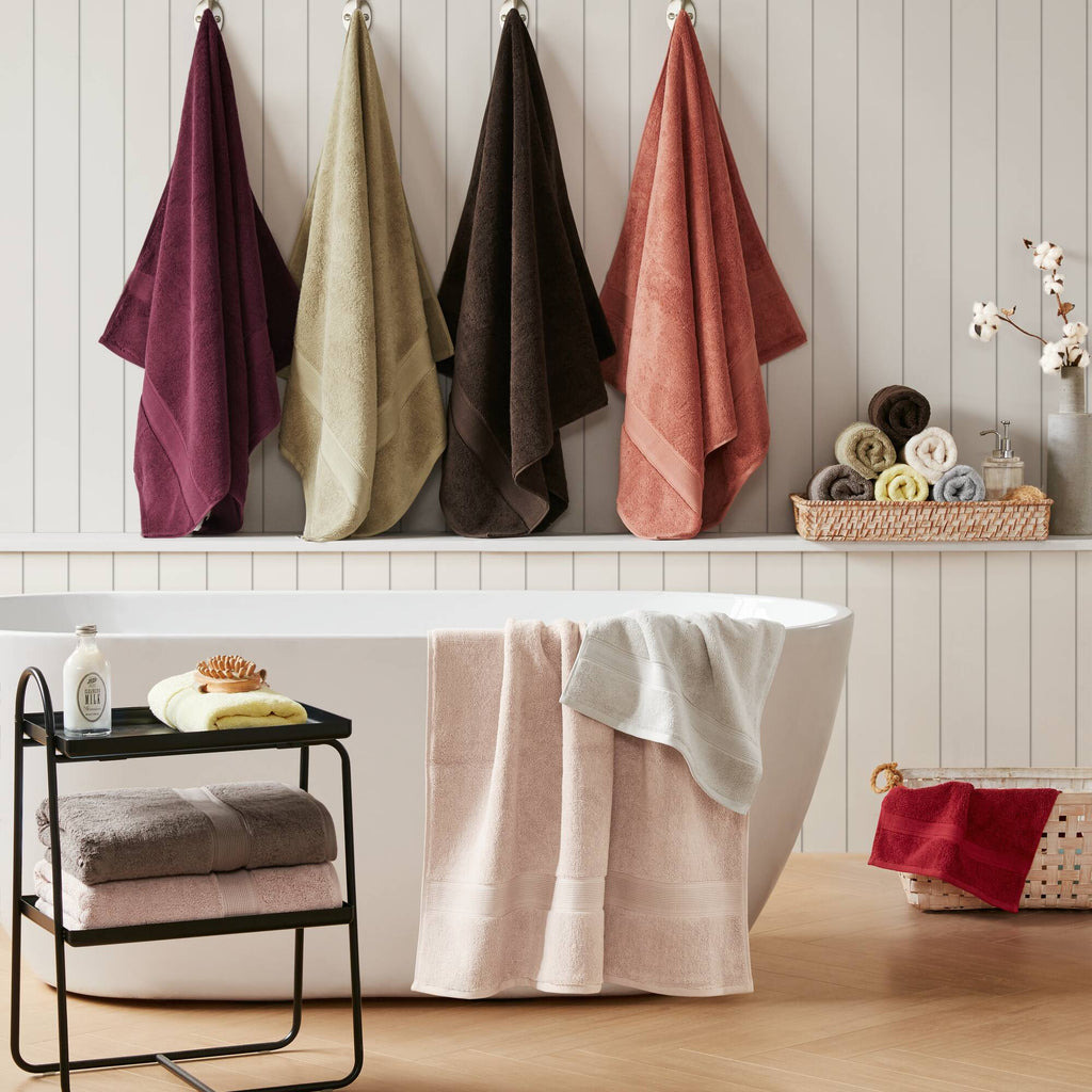 Bath Linen, 800GSM Premium Long Staple Cotton 8 Piece, Machine-Washable Care for Home Bathrooms and Everyday Care, 26 Color Options image 48